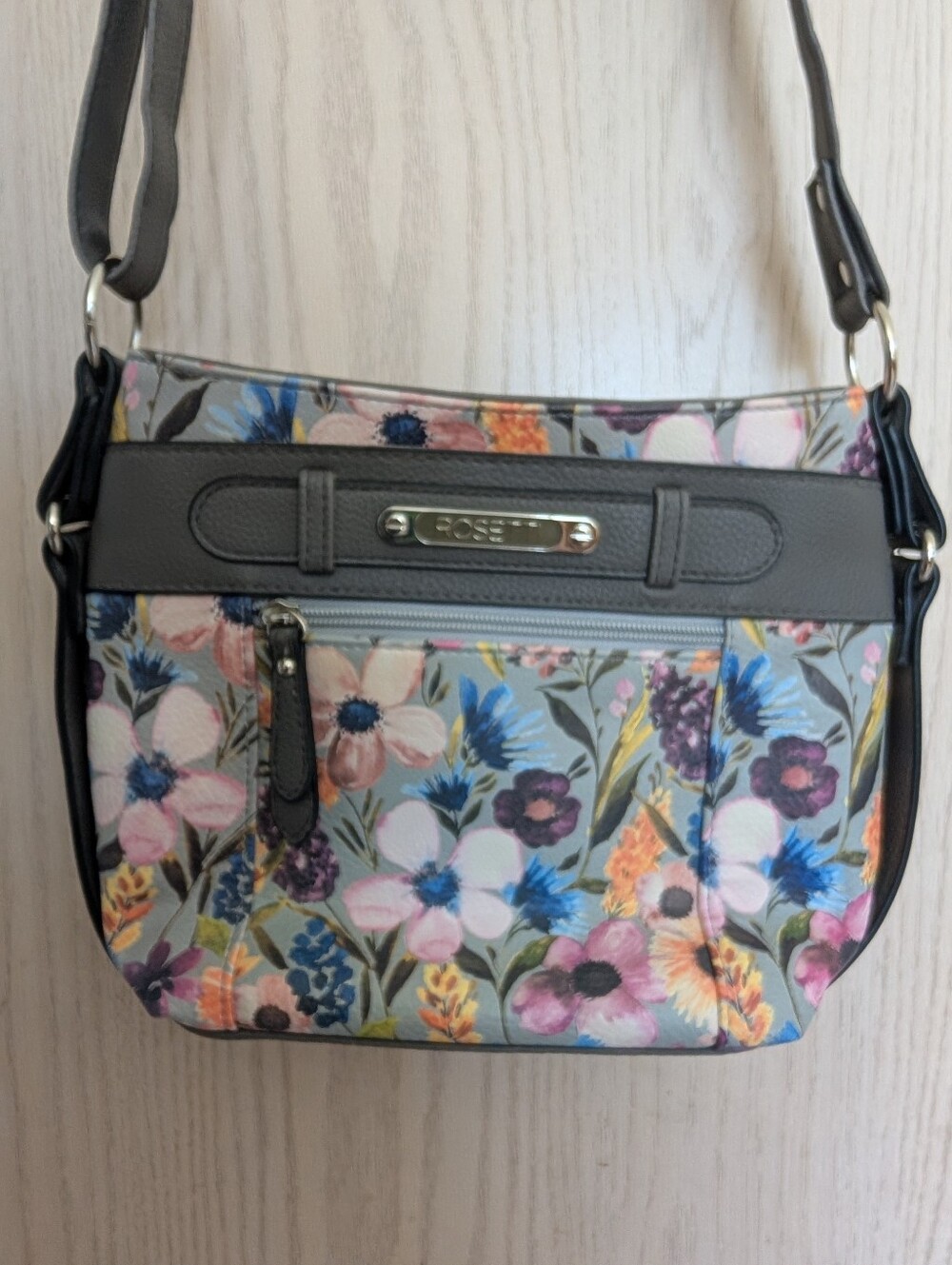 Rosetti Floral Crossbody Bag in Gray Multicolor